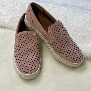 Frye & Co Peggy Perforated Sneakers Suede Light Pink Size 7